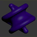 Purple Abstract Sculpture With Sleek Reflective Twisted Shape On Dark Background 3d model