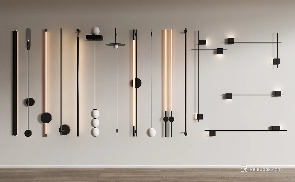 Modern Wall Lamps Collection With Various Contemporary Designs For Home Decor 3d model 