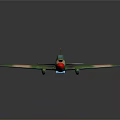Camouflage Model Airplane With Red Nose Green And Brown Paint And Red Star On Tail