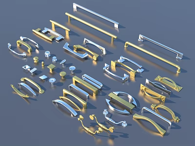 Door handle hardware 3d model
