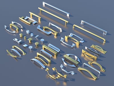 Door handle hardware 3d model