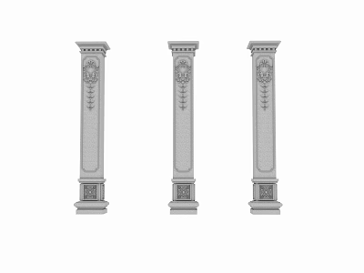 Decorative Architectural Columns With Intricate Carvings And Classical Design Elements 3d model