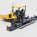 Yellow Road Roller With Cab And Paving Tracks For Construction Projects 3d model