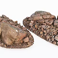 Natural Stones And Wood Decorative Elements For Outdoor Rustic Textured Arrangement