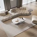 Modern Sofa Coffee Table Group Single Sofa Mother and Mother Coffee Table Fabric Multi-Person Sofa Corner Sofa 3d model