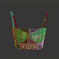 Elegant Black Women's Bra with Gold Floral Lace Patterns and Adjustable Straps
