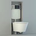 Modern White Wall Mounted Toilet With Built In Cistern And Sleek Design