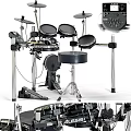 Electronic Drum Set With Multiple Pads Pedal System And Adjustable Stool 3d model