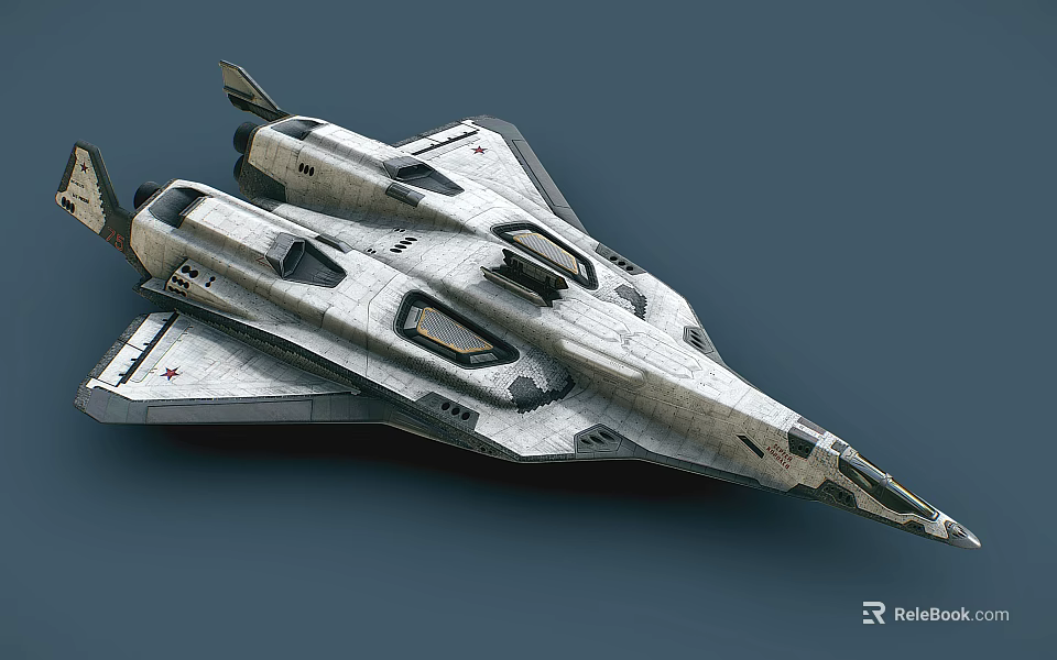 Futuristic Fighter Jet 3D Model With Aerodynamic Design And Detailed Surface Features 3d model