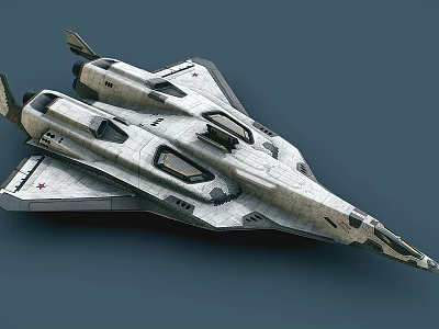 Futuristic Fighter Jet 3D Model With Aerodynamic Design And Detailed Surface Features 3d model