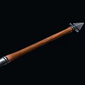 Medieval Spear Design With Sharp Metal Spearhead Wooden Shaft And Ornate Metal Accents