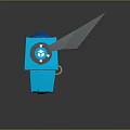 Blue Tech Robot Character With Glowing Wings And Circular Light Effects