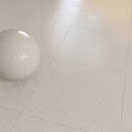 Light Colored Floor Tiles With Textured Surface And Decorative Sphere 3d model