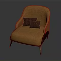 Modern Orange Lounge Chair With Soft Purple Cushions And Comfortable Design
