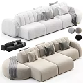 Modern Double Sofa In Multiple Colors With Soft Pillows And Cozy Throw Blanket