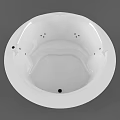 White Round Ceramic Wash Basin With Smooth Surface And Drainage Holes 3d model