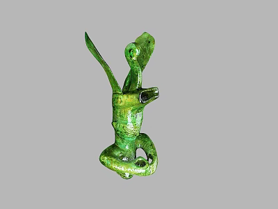 Elegant Green Glazed Ceramic Vessel With Unique Artistic Handcrafted Decorative Design 3d model