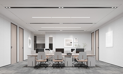 Modern public office area 3d model