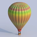 Colorful Hot Air Balloon Amusement Equipment with Yellow Green Orange Gradient and Red Basket