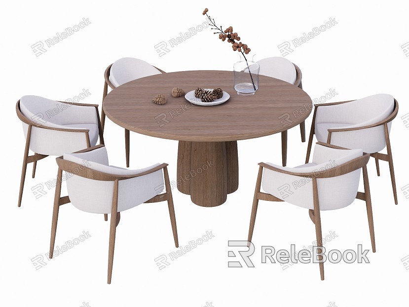 Round Dining Table and Chair model