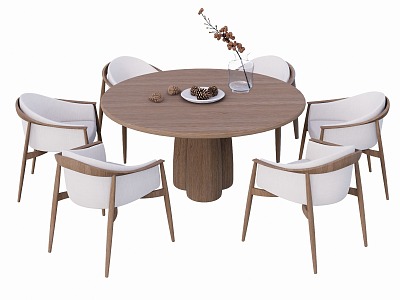 Round Dining Table and Chair model