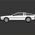White DMC DeLorean Classic Sports Car With Sleek Body And Retro Design