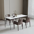 Dining Table and Chair Combination Dining Chair Single Chair Dining Table 3d model