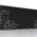 Blackboard With Hand Drawn School Supplies Books Globe Pencil Ruler And Backpack