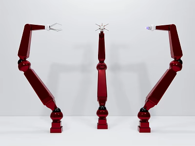Intelligent Red Robotic Arms Design For Industrial Automation Applications 3d model