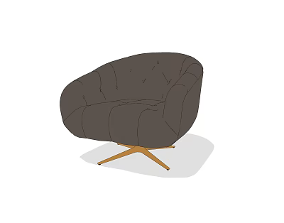 Modern Single Sofa Fabric Single Sofa 3d model