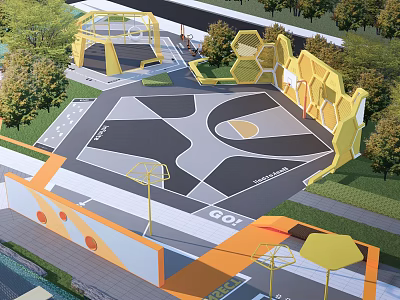Modern Park Sports Park Pocket Park Landscape Sketches 3d model