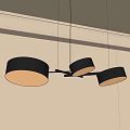 Modern Three Round Black Shade Hanging Pendant Ceiling Light Fixture Design 3d model