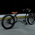 Modern Bicycle Design With Black Frame Orange Seat And Large Wheels