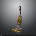 Upright Yellow Gray Electric Vacuum Cleaner For Efficient Household Cleaning 3d model