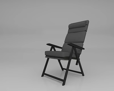 Modern Gray Recliner Chair With Black Metal Frame And Comfortable Design 3d model