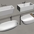 White Modern Bathtubs In Different Shapes With Chrome Faucets For Bathroom