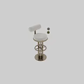 Elegant Modern Upholstered Bar Stool With Bronze Metal Frame Stable Footrest And Soft Comfortable Backrest
