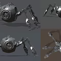 Industrial Equipment Mechanical Spider With Metal Legs And Spherical Body Design