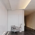 Light Gray Single Sofa In Modern Interior With White Walls White Vase And Soft Lighting