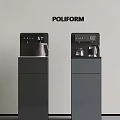 Poliform Black And Gray Water Dispensers With Digital Displays And Kettles
