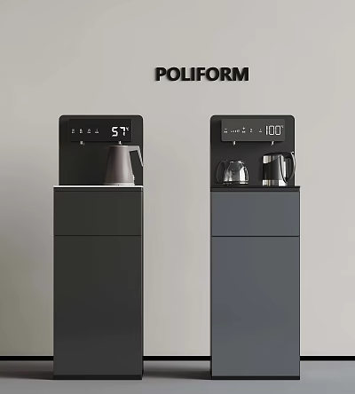 Poliform Black And Gray Water Dispensers With Digital Displays And Kettles 3d model