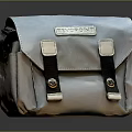 Stylish Gray Seconds Bag With Double Flap Black Straps And Canvas Material