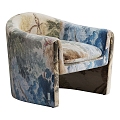 Anthropologie European-style Fabric Leisure Chair 3d model