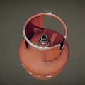 Red Propane Gas Cylinder With Metal Valve And Safety Ring