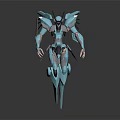 Futuristic Blue Humanoid Robot Character With Mechanical Armor And Sci Fi Design