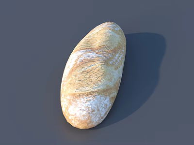 Freshly Baked Golden Crust Bread With Flour Dusted Surface And Soft Texture 3d model