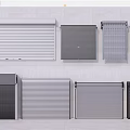 Various Roller Shutter Designs With Different Colors And Textured Patterns 3d model