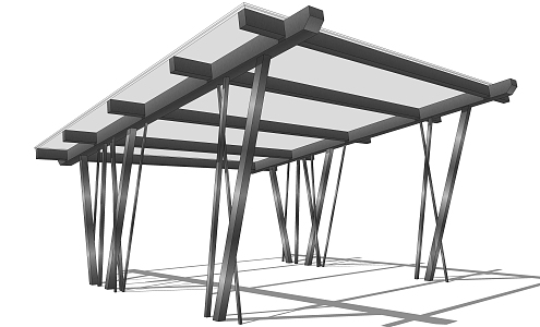 Modern gallery structure 3d model