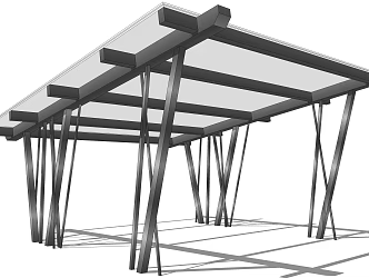 Modern gallery structure 3d model