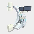 Mobile C arm X ray Machine With Dual Monitors For Medical Imaging Diagnostics 3d model